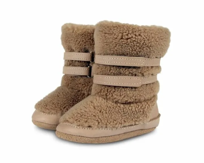 Donsje Amsterdam Shoes Baby Larisso Booties Light Maple Curly Faux Fur