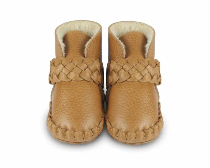 Donsje Amsterdam Shoes Baby Mace Booties Toast Grain Leather