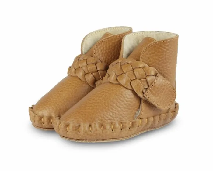 Donsje Amsterdam Shoes Baby Mace Booties Toast Grain Leather