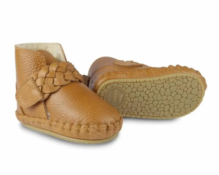 Donsje Amsterdam Shoes Baby Mace Booties Toast Grain Leather