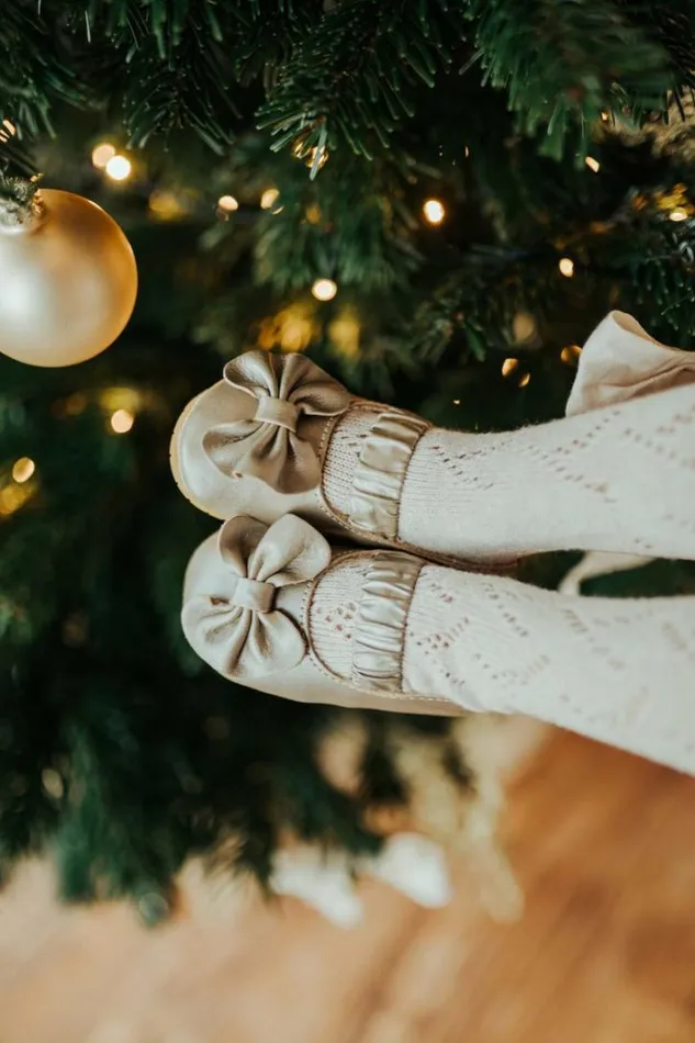 Donsje Amsterdam Shoes Baby Neni Ballerinas Champagne Metallic Leather