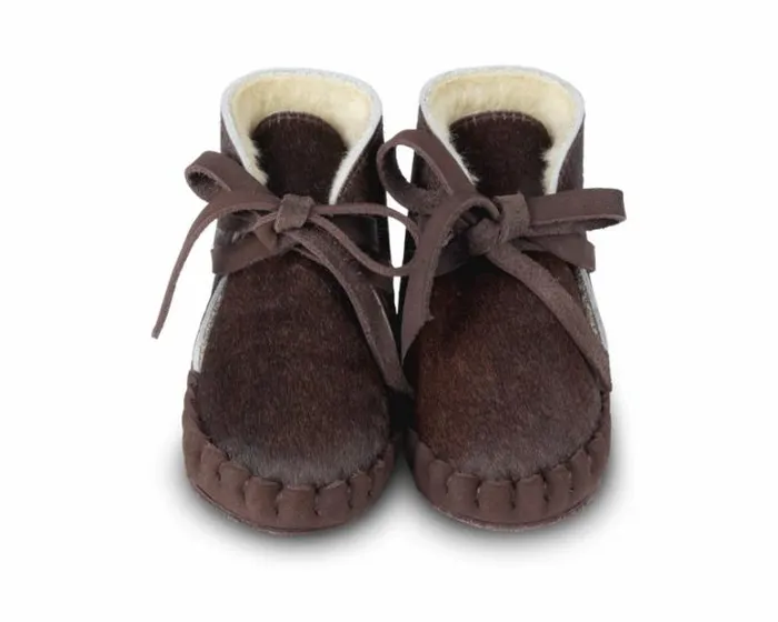 Donsje Amsterdam Shoes Baby Pina Exclusive Brown Cow Hair
