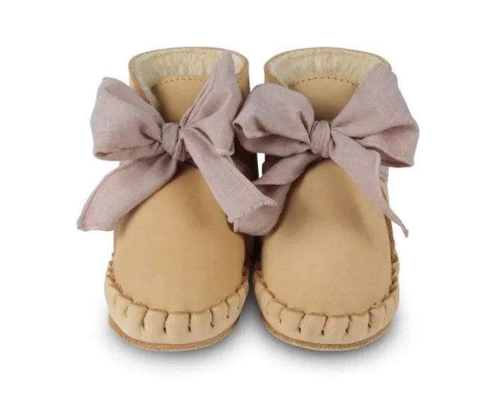 Donsje Amsterdam Shoes Baby Pina Organza Booties Kaki Nubuck
