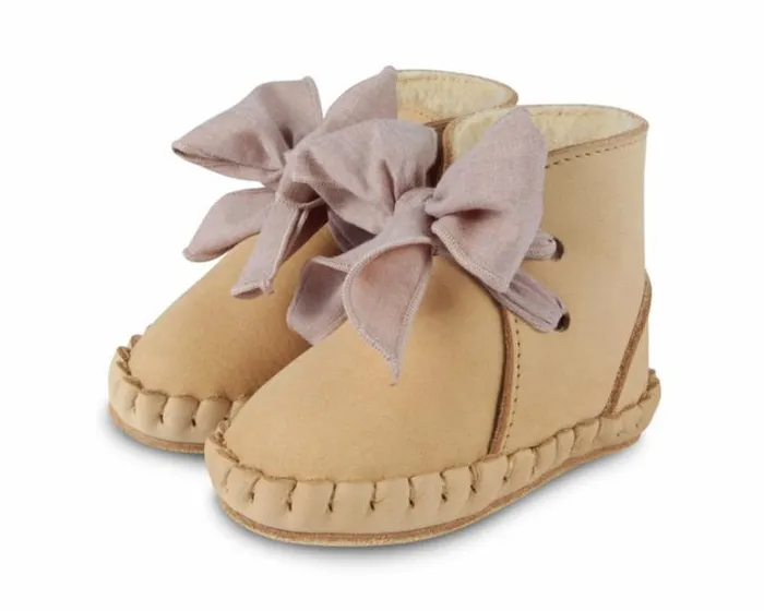 Donsje Amsterdam Shoes Baby Pina Organza Booties Kaki Nubuck