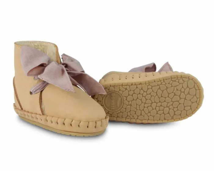 Donsje Amsterdam Shoes Baby Pina Organza Booties Kaki Nubuck