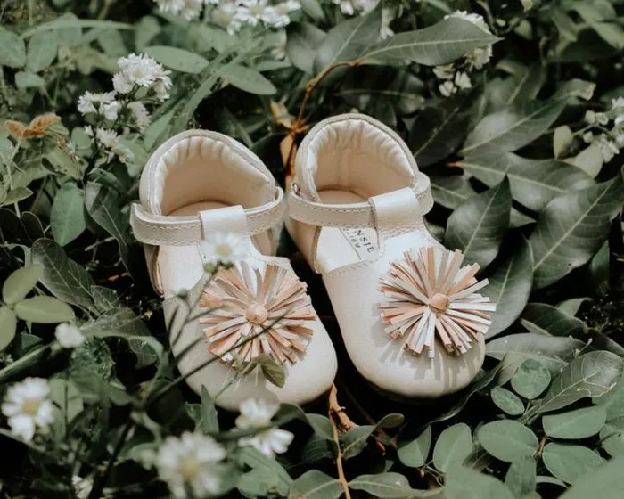 Donsje Amsterdam Shoes Baby Poms Shoes Off White Metallic Leather