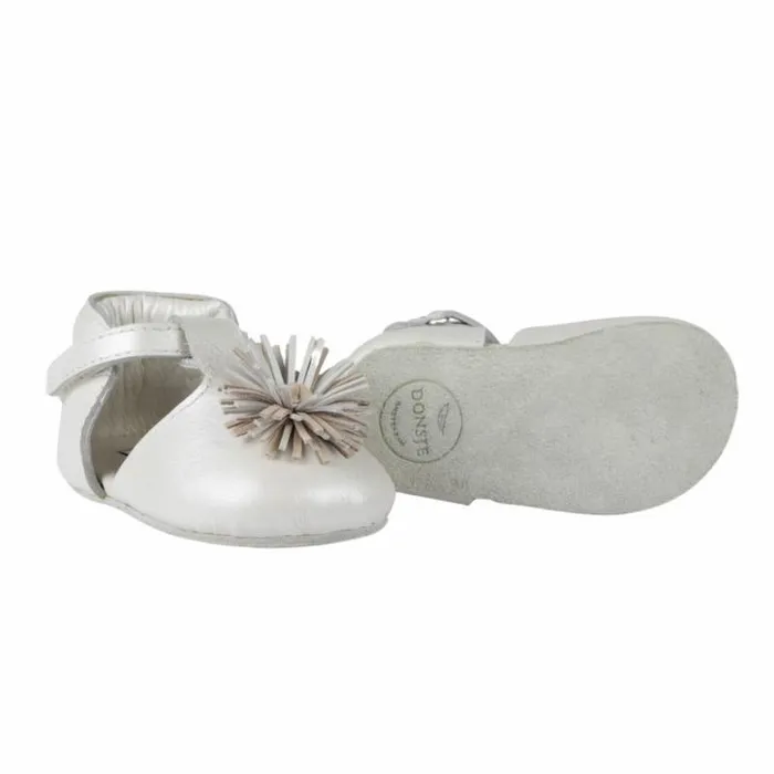 Donsje Amsterdam Shoes Baby Poms Shoes Off White Metallic Leather