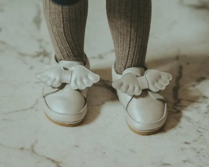 Donsje Amsterdam Shoes Baby Sela Off White Metallic Leather