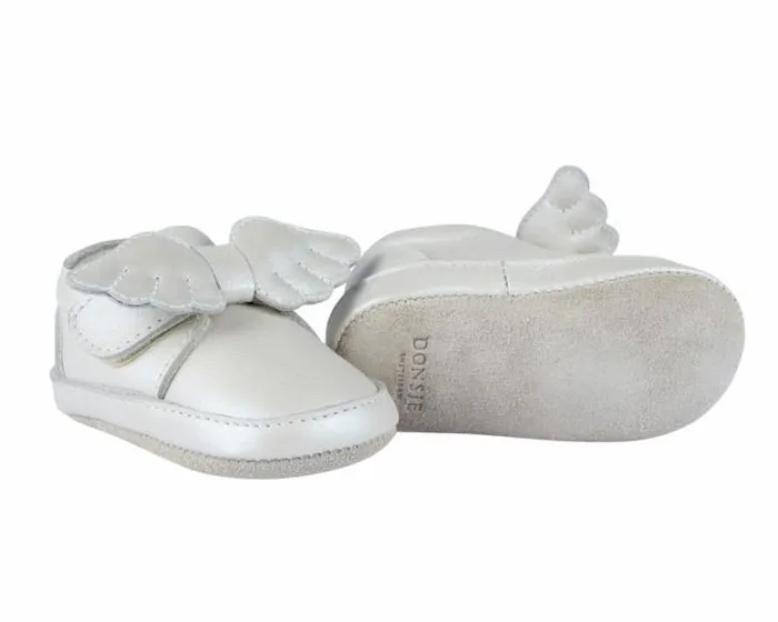 Donsje Amsterdam Shoes Baby Sela Off White Metallic Leather