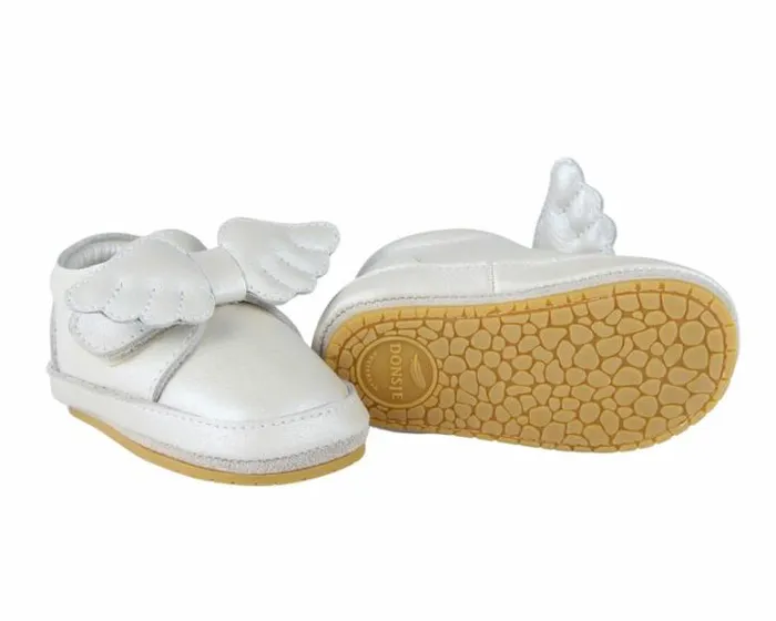 Donsje Amsterdam Shoes Baby Sela Off White Metallic Leather
