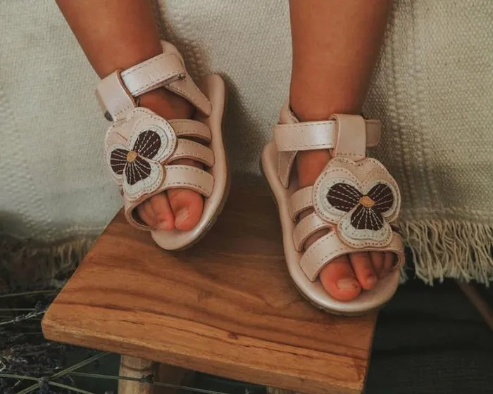 Donsje Amsterdam Shoes Baby Tuti Fields Sandals Rose Metallic Leather