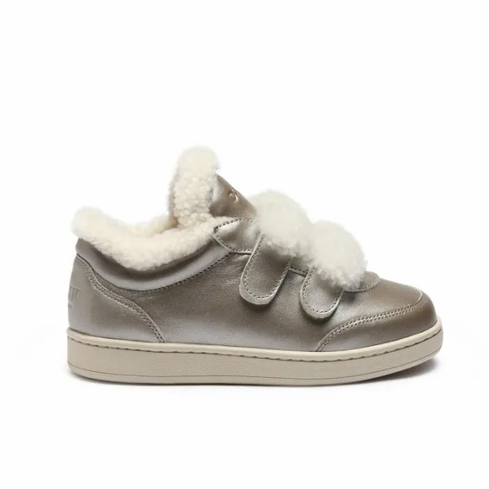 Donsje Amsterdam Sneakers Girls Hanzell Sneakers Champagne Metallic Leather