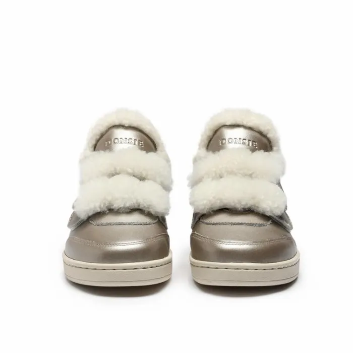 Donsje Amsterdam Sneakers Girls Hanzell Sneakers Champagne Metallic Leather