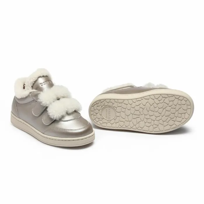 Donsje Amsterdam Sneakers Girls Hanzell Sneakers Champagne Metallic Leather