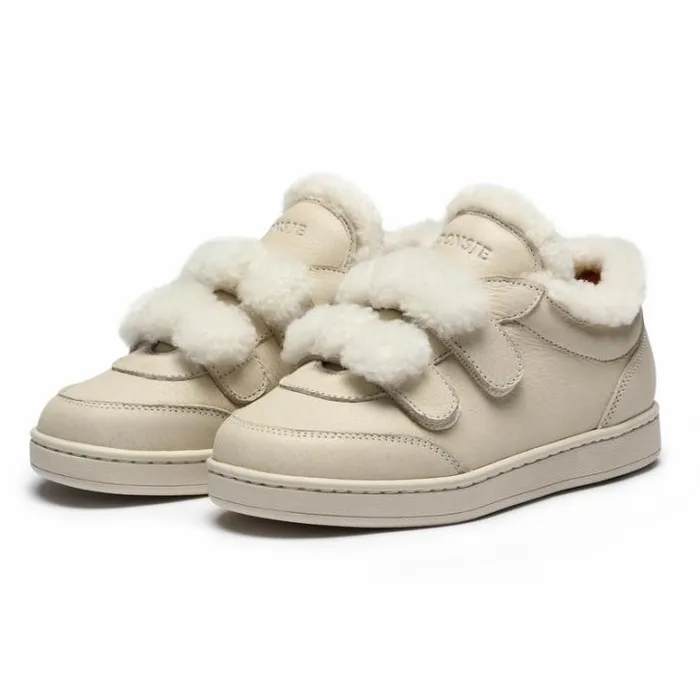 Donsje Amsterdam Sneakers Girls Hanzell Sneakers Cream Leather