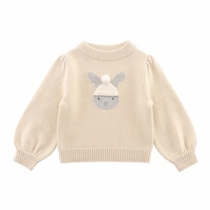 Donsje Amsterdam Sweaters and Cardigans Baby Denna Merino Wool Sweater Soft Sand