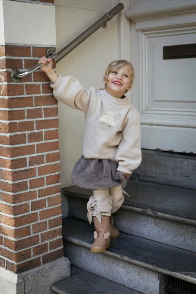 Donsje Amsterdam Sweaters and Cardigans Baby Denna Merino Wool Sweater Soft Sand