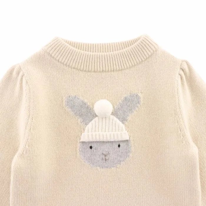 Donsje Amsterdam Sweaters and Cardigans Baby Denna Merino Wool Sweater Soft Sand