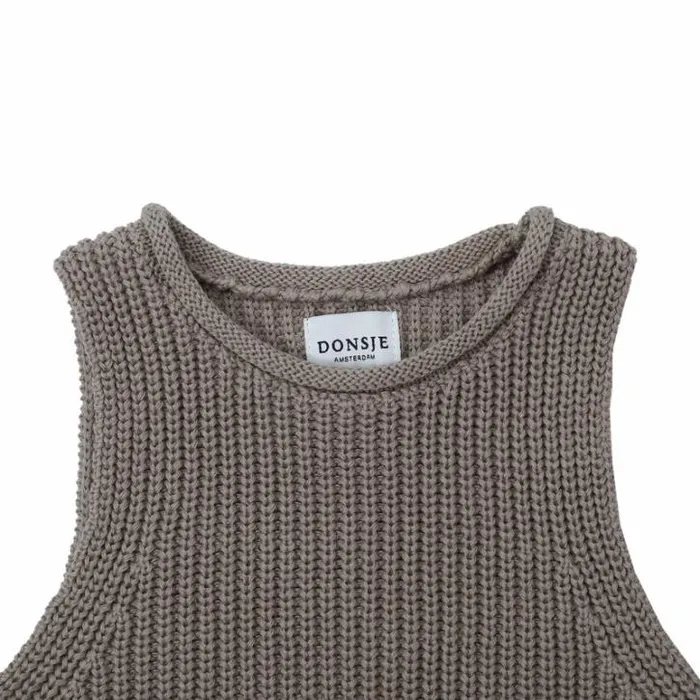 Donsje Amsterdam Sweaters and Cardigans Baby Faine Vest Light Taupe
