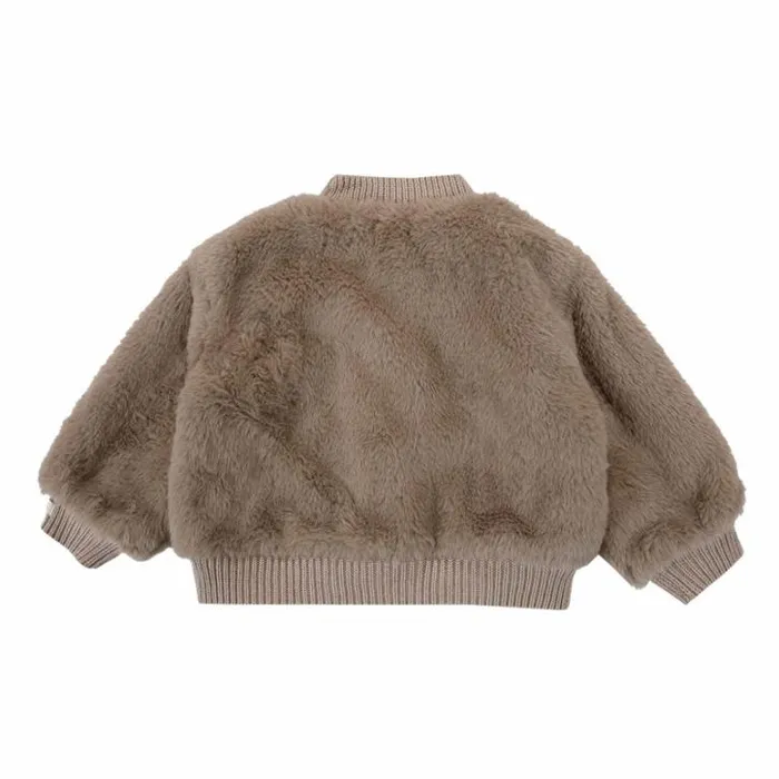 Donsje Amsterdam Sweaters and Cardigans Baby Manita Cardigan Taupe Teddy