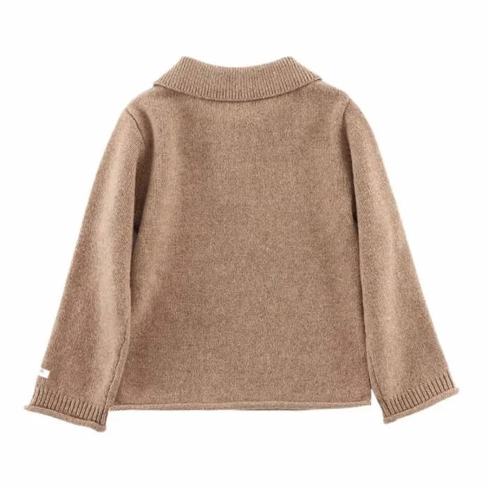 Donsje Amsterdam Sweaters and Cardigans Baby Ojan Merino Wool Sweater Milk Chocolate Melange