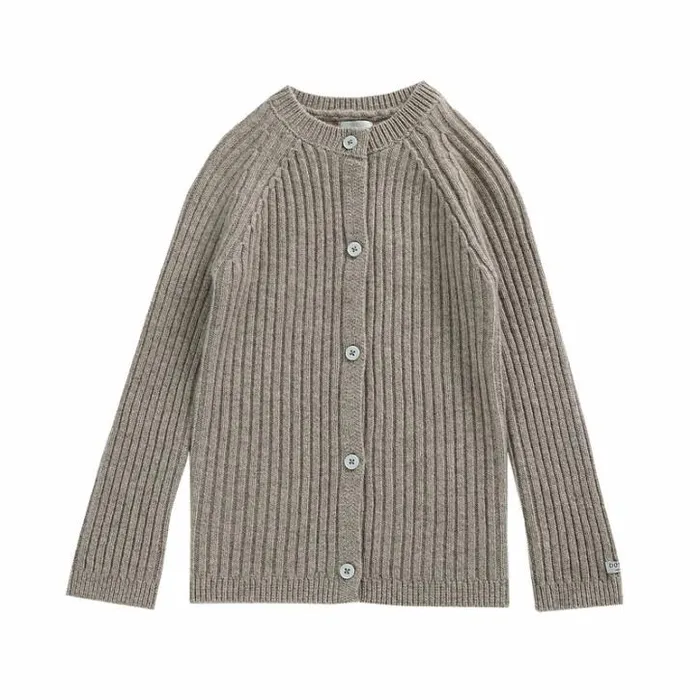 Donsje Amsterdam Sweaters and Cardigans Baby Perino Merino Wool Cardigan Beige Melange