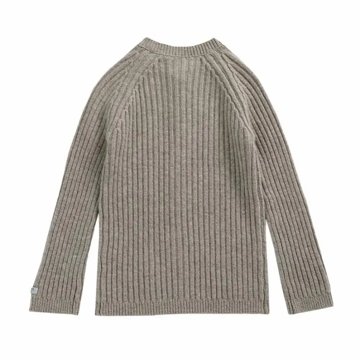 Donsje Amsterdam Sweaters and Cardigans Baby Perino Merino Wool Cardigan Beige Melange