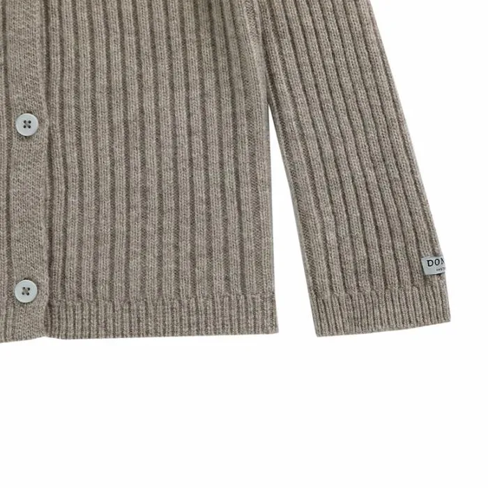 Donsje Amsterdam Sweaters and Cardigans Baby Perino Merino Wool Cardigan Beige Melange