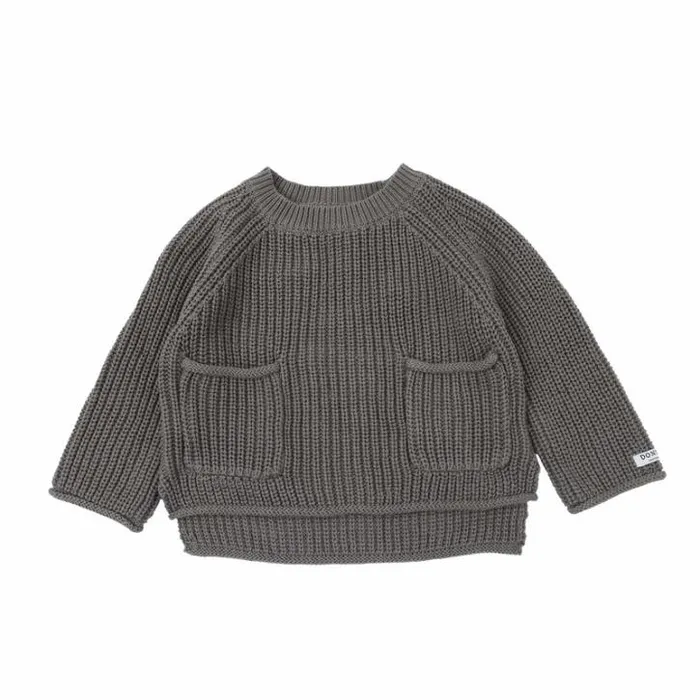 Donsje Amsterdam Sweaters and Cardigans Baby Qtella Sweater Dark Taupe