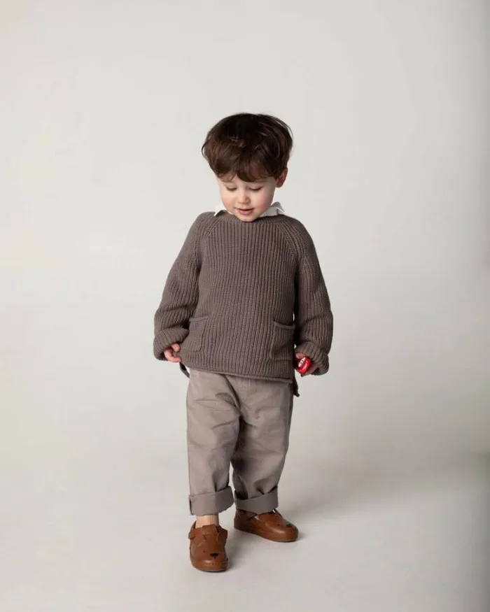Donsje Amsterdam Sweaters and Cardigans Baby Qtella Sweater Dark Taupe