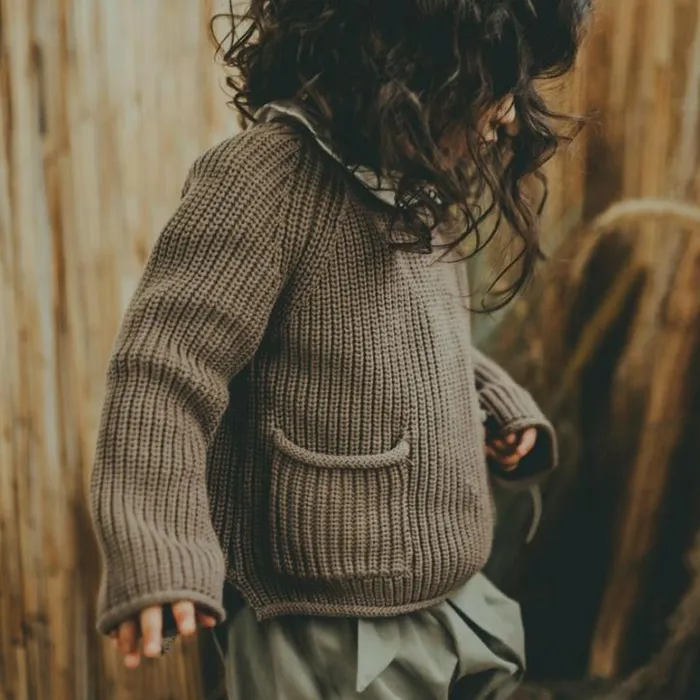 Donsje Amsterdam Sweaters and Cardigans Baby Qtella Sweater Dark Taupe