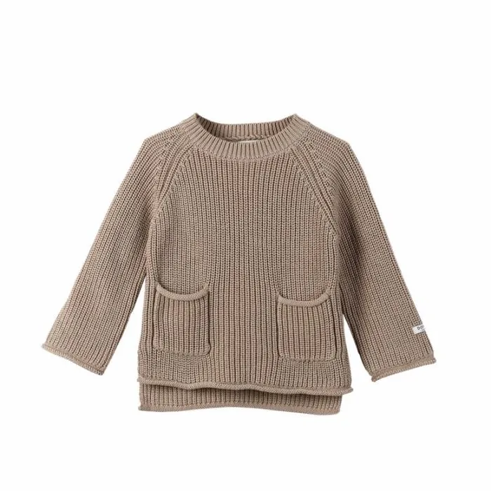 Donsje Amsterdam Sweaters and Cardigans Baby Qtella Sweater Light Taupe