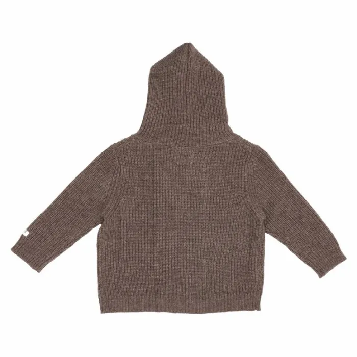 Donsje Amsterdam Sweaters and Cardigans Baby Tristan Merino Wool Cardigan Dark Taupe Melange