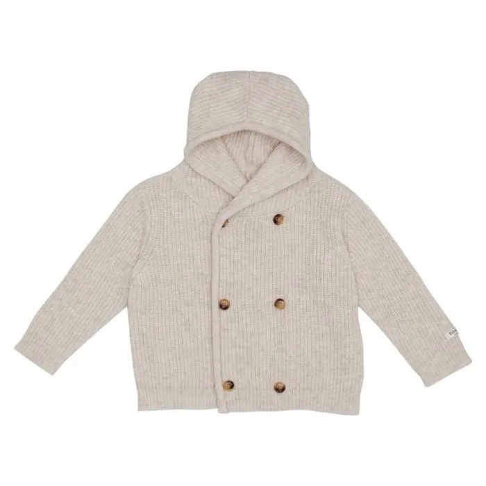 Donsje Amsterdam Sweaters and Cardigans Baby Tristan Merino Wool Cardigan White Sand Melange