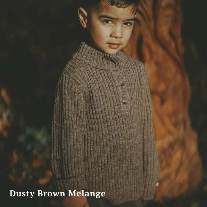 Donsje Amsterdam Sweaters and Cardigans Boys Bastiaan Sweater Soft Taupe Melange