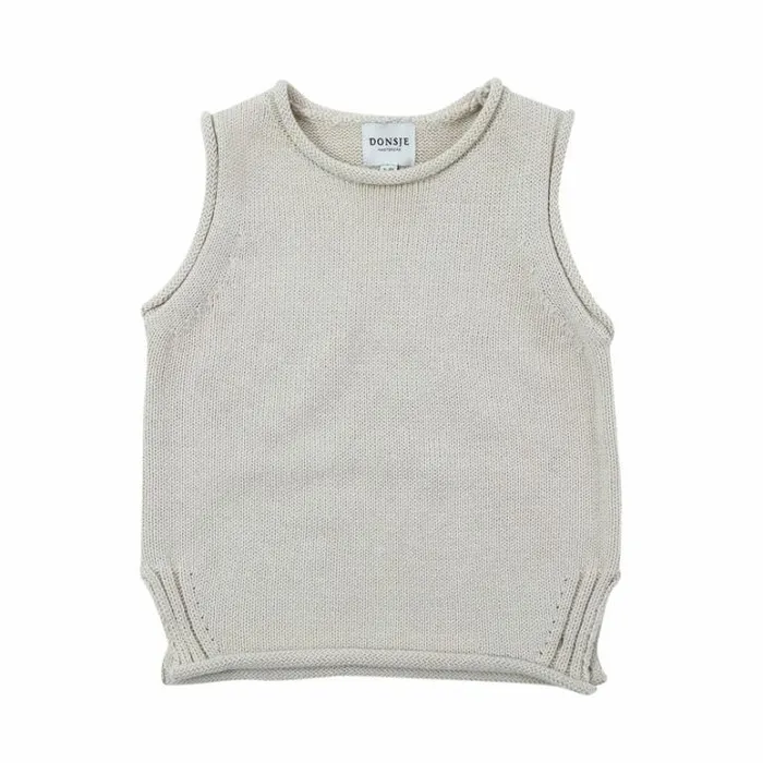 Donsje Amsterdam Sweaters and Cardigans Boys Daine Vest Champagne