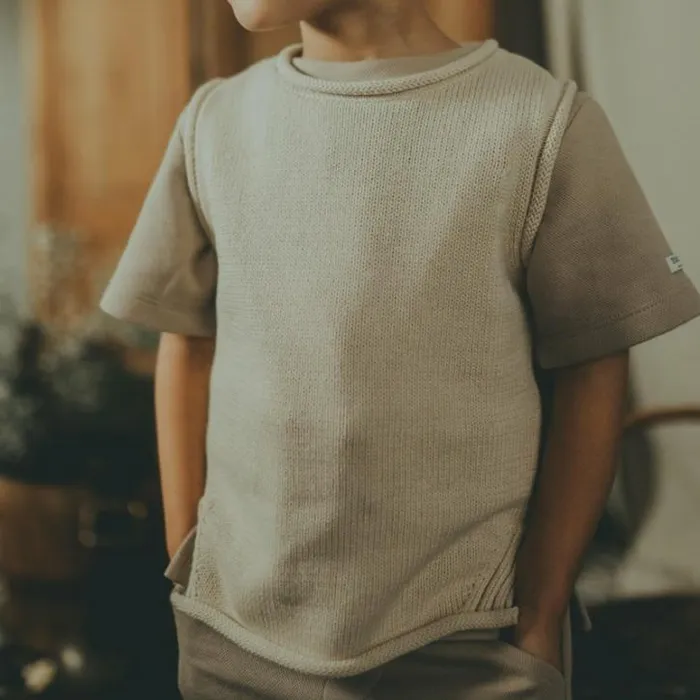 Donsje Amsterdam Sweaters and Cardigans Boys Daine Vest Champagne