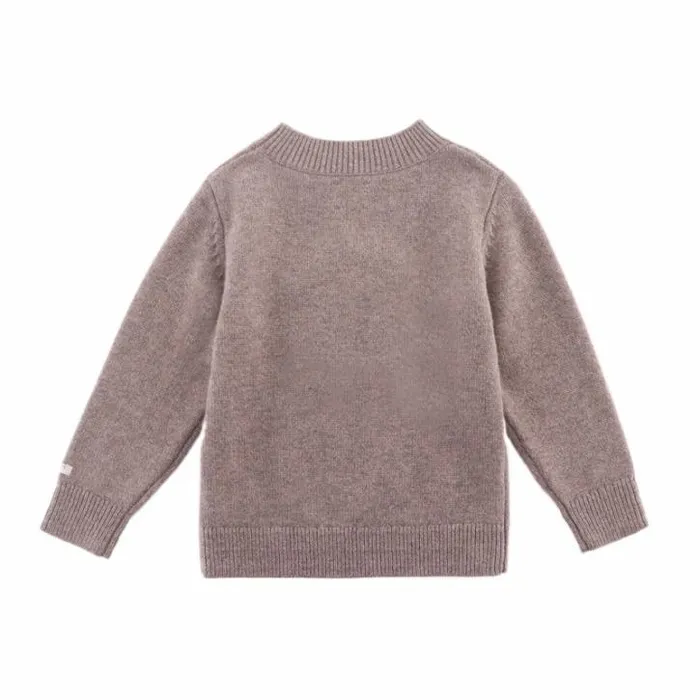 Donsje Amsterdam Sweaters and Cardigans Boys Denn Merino Wool Sweater Dark Taupe Melange