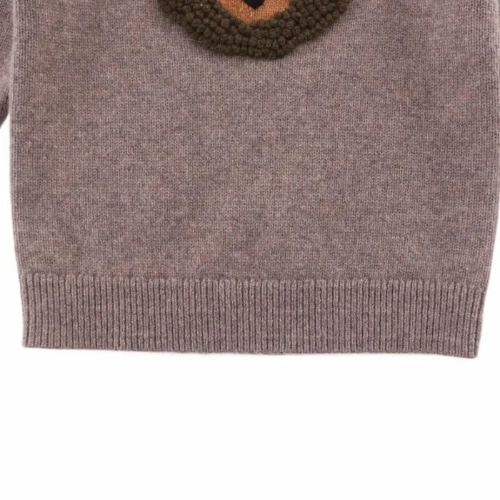 Donsje Amsterdam Sweaters and Cardigans Boys Denn Merino Wool Sweater Dark Taupe Melange