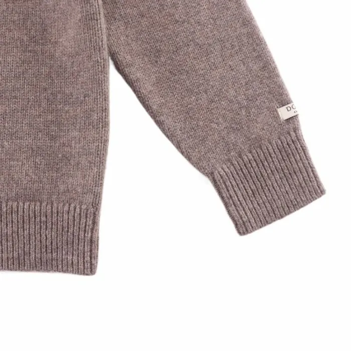 Donsje Amsterdam Sweaters and Cardigans Boys Denn Merino Wool Sweater Dark Taupe Melange