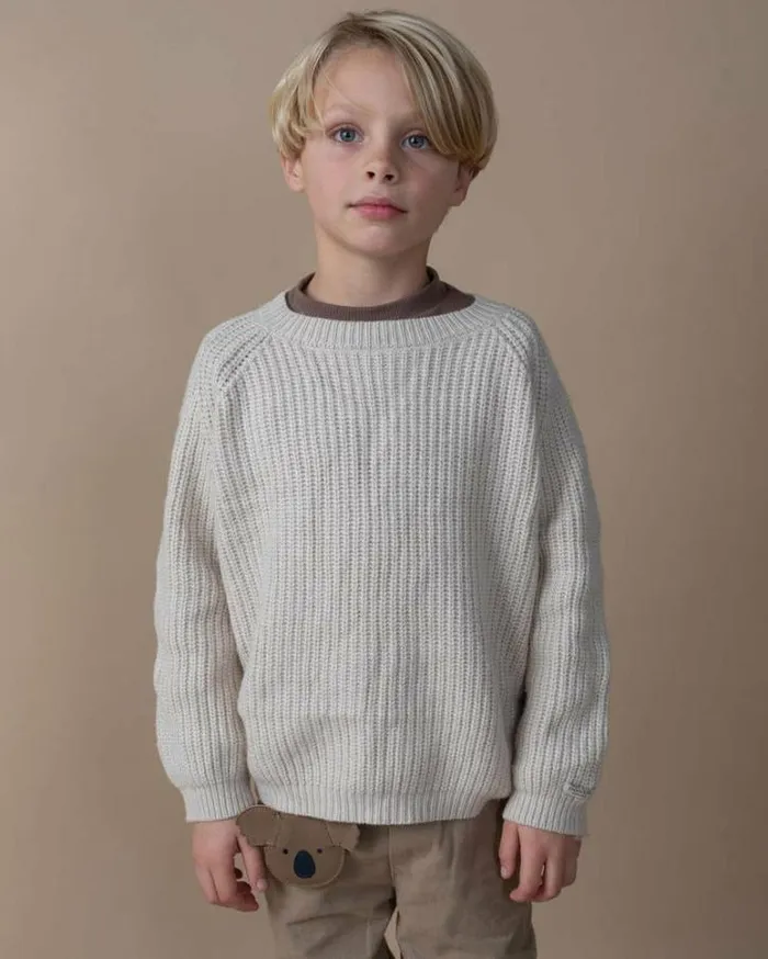 Donsje Amsterdam Sweaters and Cardigans Boys Garie Sweater Soft Sand