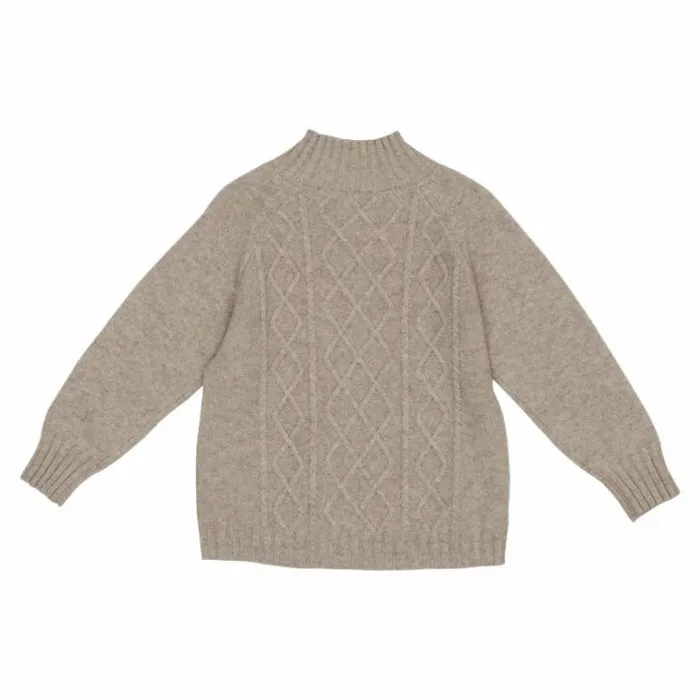 Donsje Amsterdam Sweaters and Cardigans Boys Jos Merino Wool Sweater Taupe Melange