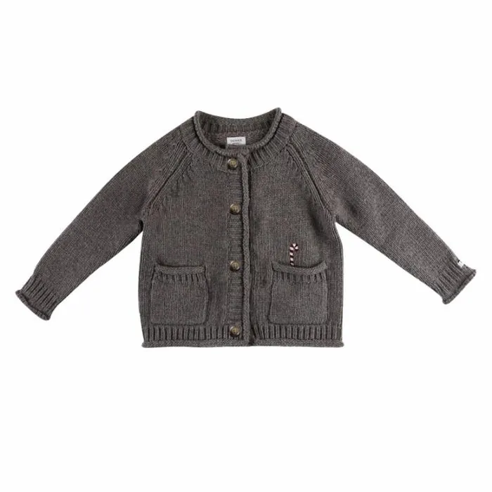 Donsje Amsterdam Sweaters and Cardigans Girls Bieka Cardigan Dark Taupe Melange