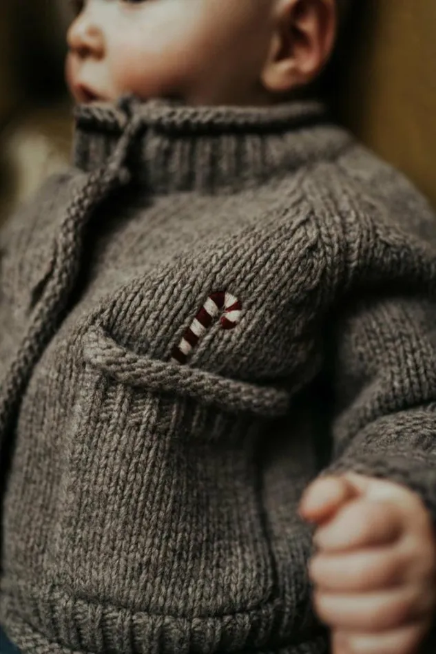 Donsje Amsterdam Sweaters and Cardigans Girls Bieka Cardigan Dark Taupe Melange