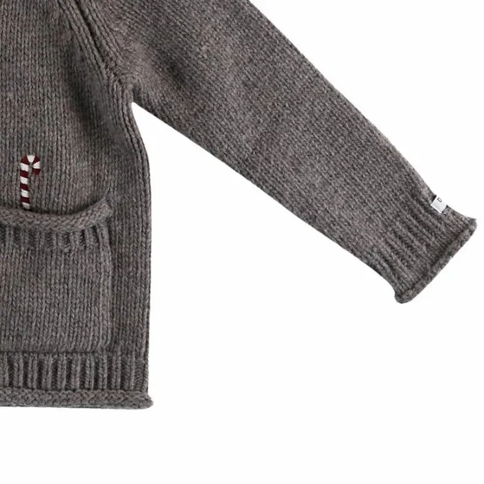 Donsje Amsterdam Sweaters and Cardigans Girls Bieka Cardigan Dark Taupe Melange