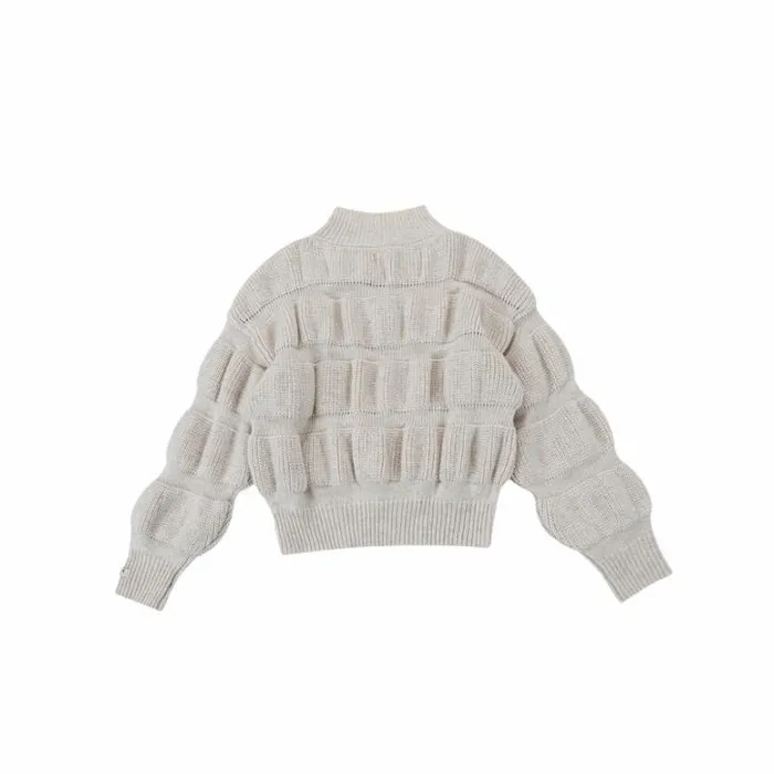 Donsje Amsterdam Sweaters and Cardigans Girls Ceou Sweater White Sand Melange