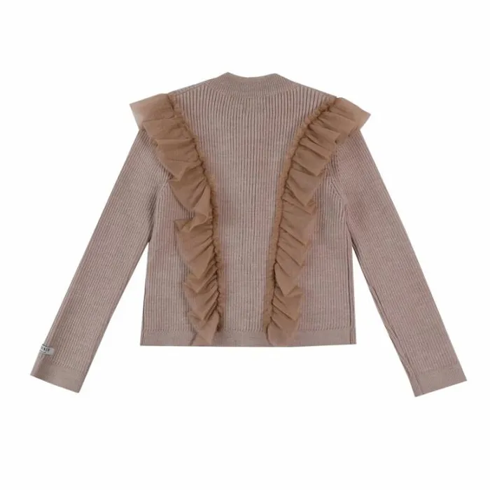Donsje Amsterdam Sweaters and Cardigans Girls Darine Cardigan Lavender Brown