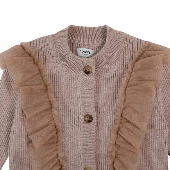 Donsje Amsterdam Sweaters and Cardigans Girls Darine Cardigan Lavender Brown