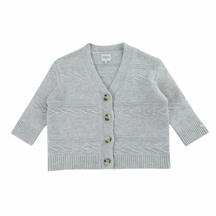 Donsje Amsterdam Sweaters and Cardigans Girls Draine Cardigan Light Grey Melange