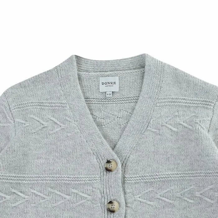 Donsje Amsterdam Sweaters and Cardigans Girls Draine Cardigan Light Grey Melange